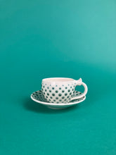 Laden Sie das Bild in den Galerie-Viewer, Espressotasse "allover" grünblau