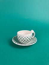 Laden Sie das Bild in den Galerie-Viewer, Espressotasse "allover" grünblau