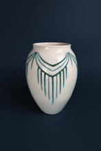 Laden Sie das Bild in den Galerie-Viewer, Vase "Artdeco" grünblau