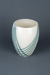Vase "Streifen " blau